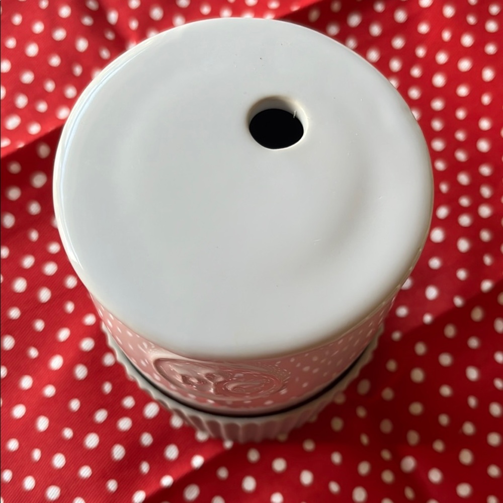 White and Gray Ceramic Container - Picture 2 of 3